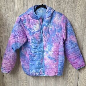 Alexa Rae Purple Tie-Dye Hooded Full Zip Puffer Jacket Kids Large Size 16 NWT